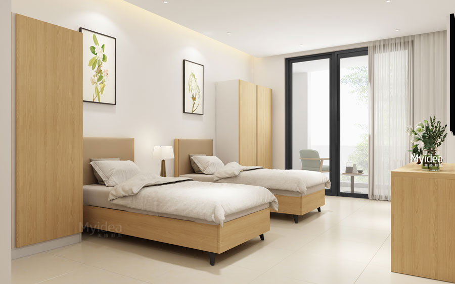 養老公寓單人床桌椅配套